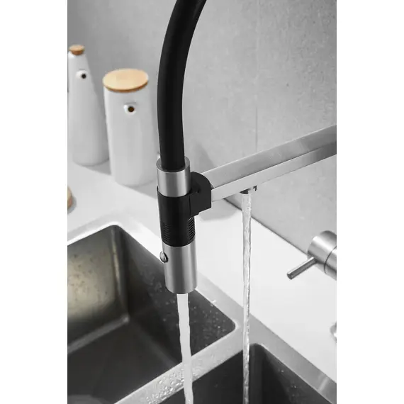 Смеситель для кухни Rose R958L сатин с гибким изливом magneto, изображение 36