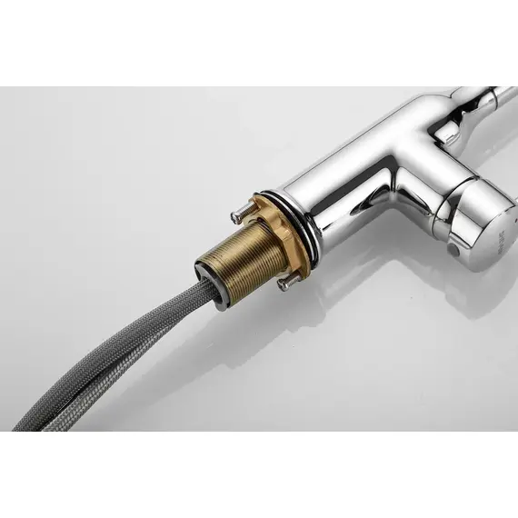 Смеситель для кухни с выдвижной лейкой душ Shevanik S163 хром, изображение 30