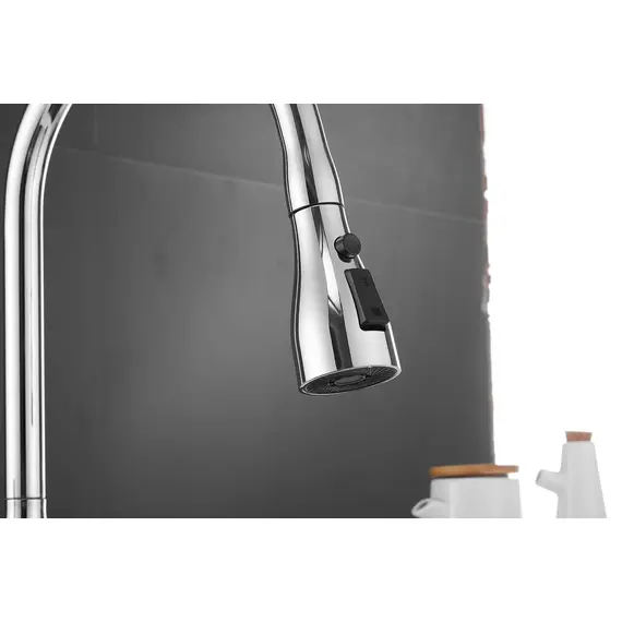Смеситель для кухни с выдвижной лейкой душ Shevanik S163 хром, изображение 14