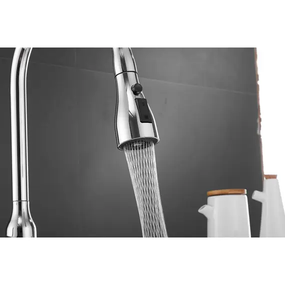 Смеситель для кухни с выдвижной лейкой душ Shevanik S163 хром, изображение 10