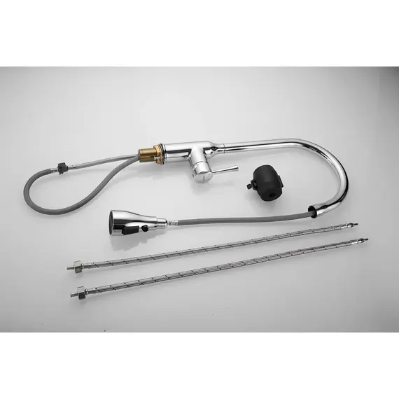 Смеситель для кухни с выдвижной лейкой душ Shevanik S163 хром, изображение 32