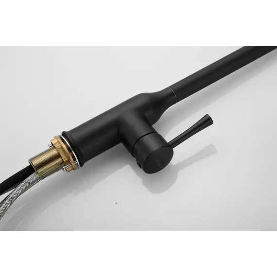 Смеситель для кухни с выдвижной лейкой душ Shevanik S163H черный, изображение 25