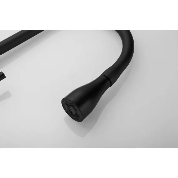 Смеситель для кухни с выдвижной лейкой душ Shevanik S163H черный, изображение 24