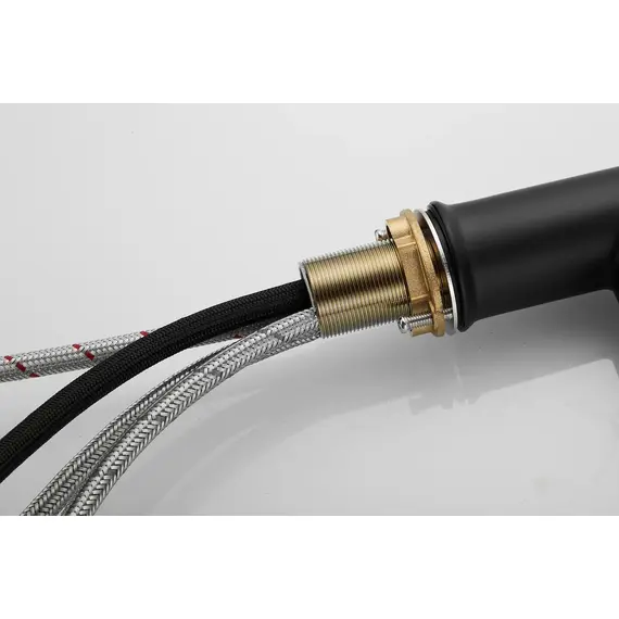 Смеситель для кухни с выдвижной лейкой душ Shevanik S163H черный, изображение 22