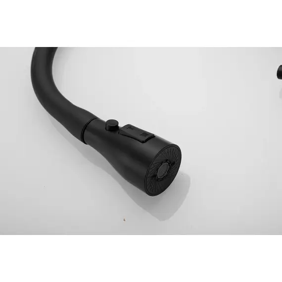 Смеситель для кухни с выдвижной лейкой душ Shevanik S163H черный, изображение 21