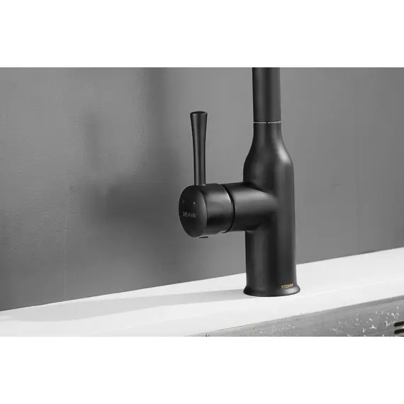 Смеситель для кухни с выдвижной лейкой душ Shevanik S163H черный, изображение 17