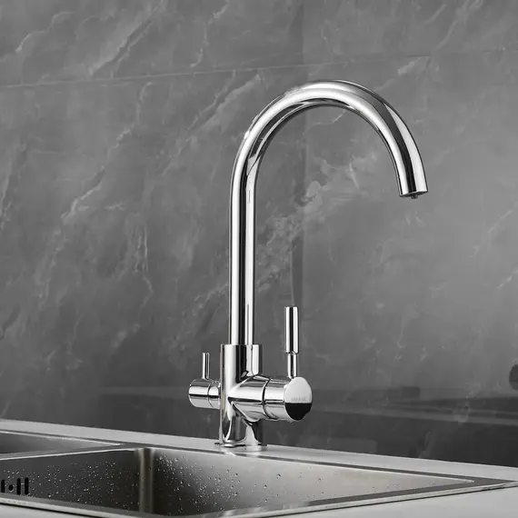 Смеситель для кухни со встроенным фильтром (краном) под питьевую воду Shevanik S168, изображение 5