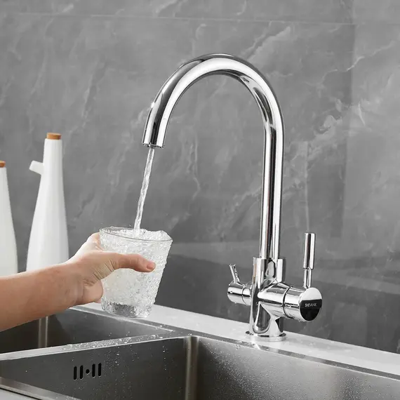 Смеситель для кухни со встроенным фильтром (краном) под питьевую воду Shevanik S168, изображение 14