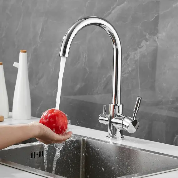 Смеситель для кухни со встроенным фильтром (краном) под питьевую воду Shevanik S168, изображение 13