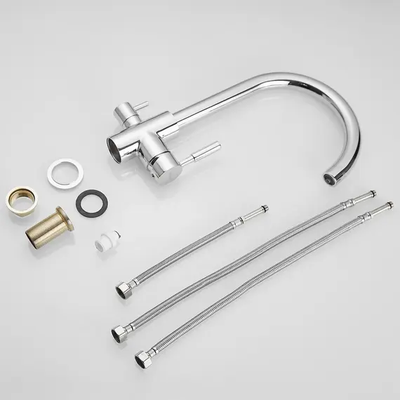 Смеситель для кухни со встроенным фильтром (краном) под питьевую воду Shevanik S168, изображение 11