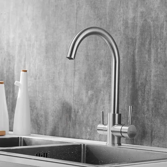 Смеситель для кухни со встроенным фильтром (краном) под питьевую воду Shevanik S168B, изображение 7