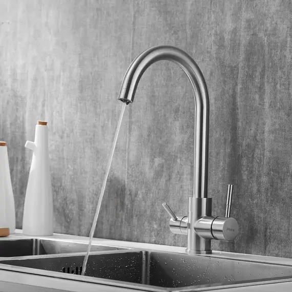 Смеситель для кухни со встроенным фильтром (краном) под питьевую воду Shevanik S168B, изображение 3