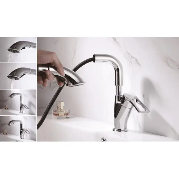 Смеситель для кухни с выдвижной лейкой Shevanik S5121, изображение 3