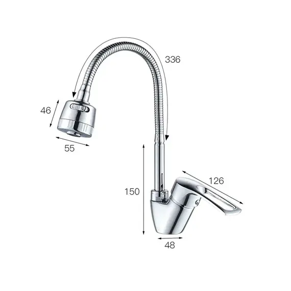 Смеситель для кухни с гибким изливом Shevanik S5143, изображение 3