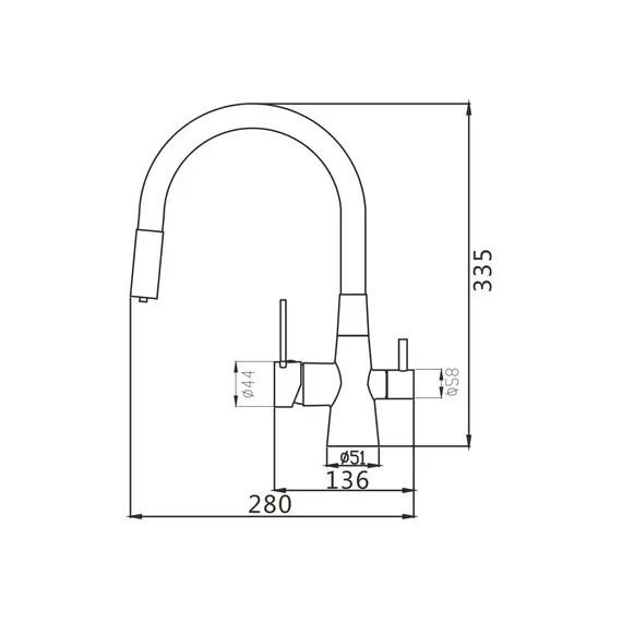 Смеситель для кухни с гибким изливом Shevanik S668Y, изображение 2