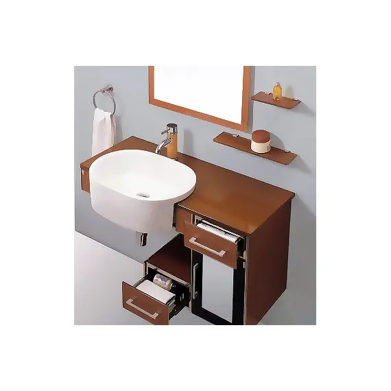 Тумба с раковиной Julia F127 100 см стеклянная золотая, изображение 3