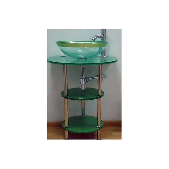 Стеклянная раковина Ledeme L151-32 60 см зеленая, изображение 2