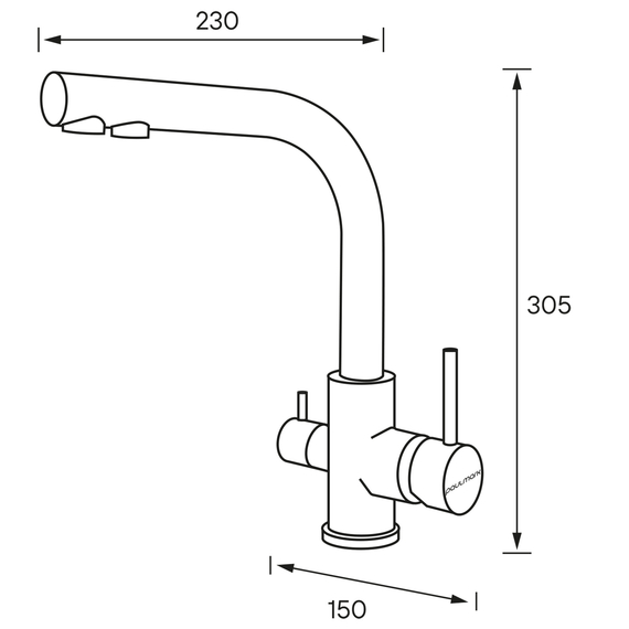 Смеситель для кухни Paulmark Essen Es213011-401TB антрацит, изображение 2