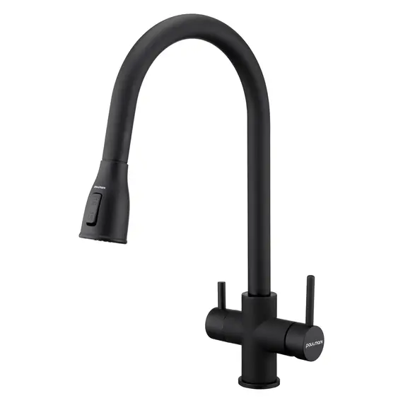 Смеситель для кухни Paulmark Lange La214212-401 под фильтр с выдвижным шлангом антрацит, Название цвета: Антрацит