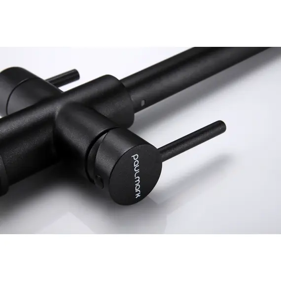 Смеситель для кухни Paulmark Lange La214212-418 под фильтр с выдвижным шлангом черный металлик, Название цвета: Черный металлик, изображение 20