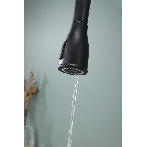 Смеситель для кухни Paulmark Lange La214212-418 под фильтр с выдвижным шлангом черный металлик, Название цвета: Черный металлик, изображение 8