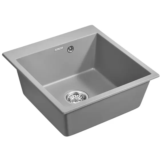 Мойка из камня Paulmark Kante 50 PM105152-GRM 51 х 52 см кварц серый металлик, изображение 2