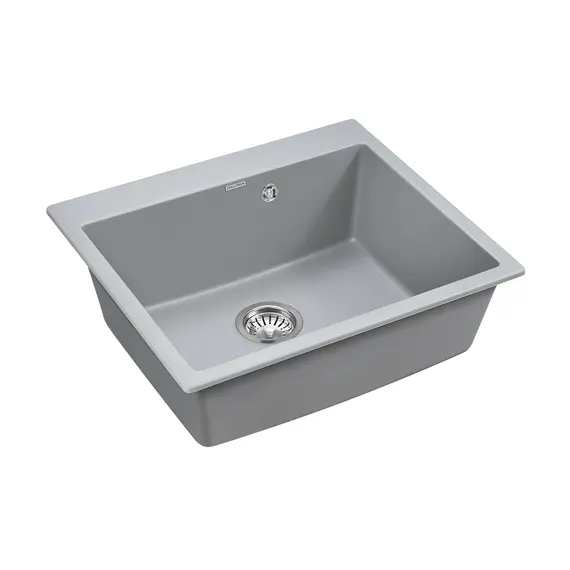 Мойка из камня Paulmark Kante 60 PM106052-GRM 60 х 52 см кварц серый металлик, изображение 2