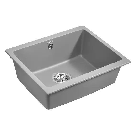 Мойка из камня Paulmark Gera 60 PM205546-GRM 56 х 46 см кварц серый металлик, изображение 2