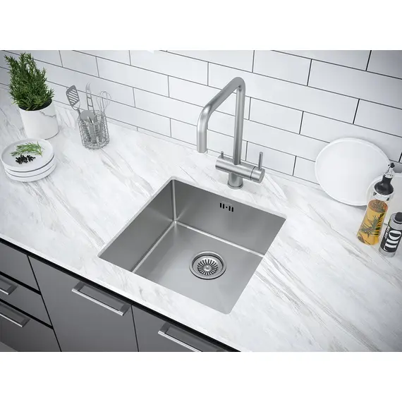 Мойка из нержавейки Paulmark Gerberg 44 Uni PM254444-BS 44 х 44 см сталь, изображение 3