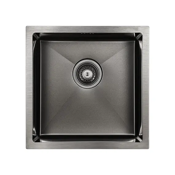 Мойка из нержавейки Paulmark Gerberg 44 UNI PM254444-GM 44 х 44 см вороненая сталь