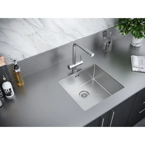 Мойка из нержавейки Paulmark Gerberg 48 Uni PM254844-BS 48 х 44 см сталь, изображение 3