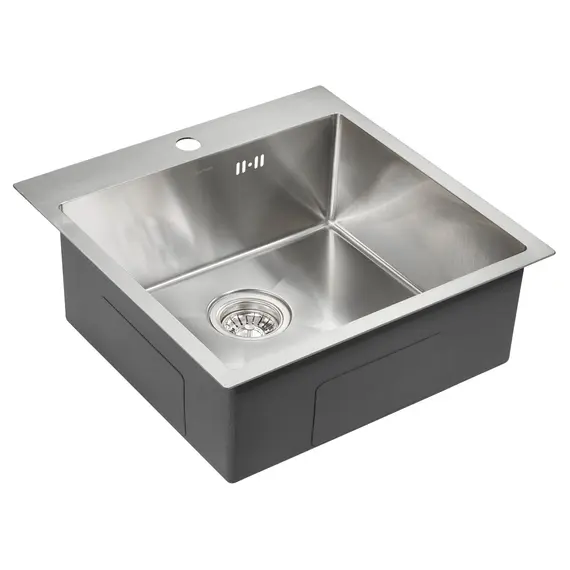 Мойка из нержавейки Paulmark Kroner 51 PM215151-BS 51 х 51 см брашированная сталь, изображение 2