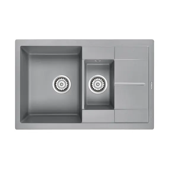 Мойка из камня Paulmark Flugen 60 PM237850-GRM 78 х 50 см кварц серый металлик