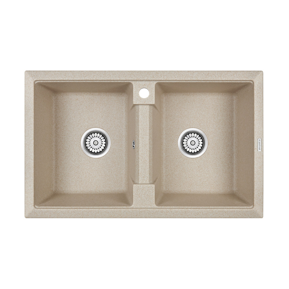 Мойка из камня Paulmark Tandem 80/2 PM238150-BE 81 х 50 см кварц бежевый