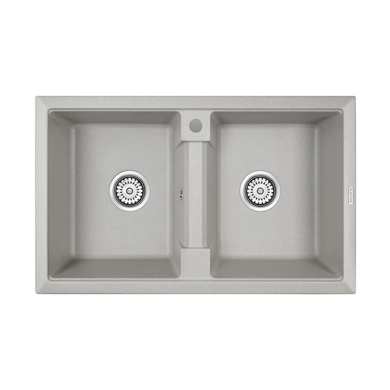Мойка из камня Paulmark Tandem 80/2 PM238150-GR 81 х 50 см кварц серый
