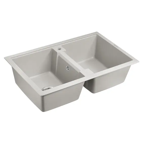 Мойка из камня Paulmark Tandem 80/2 PM238150-GR 81 х 50 см кварц серый, изображение 2