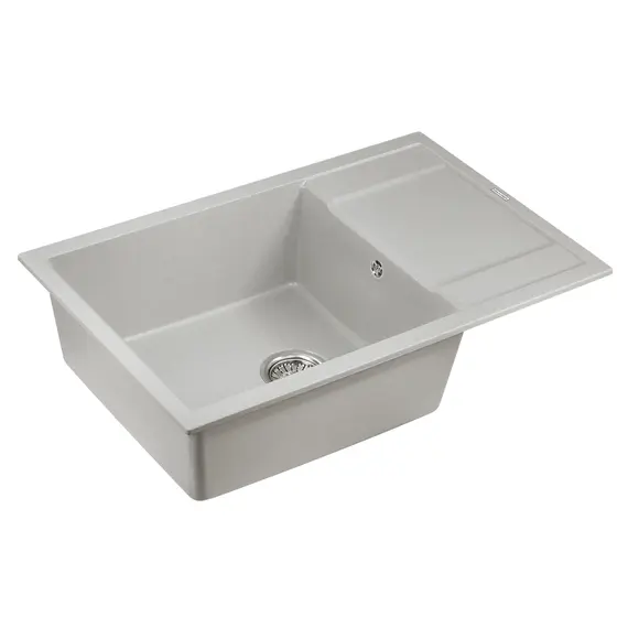 Мойка из камня Paulmark Flugen 60 PM317850-GR 78 х 50 см кварц серый, изображение 2