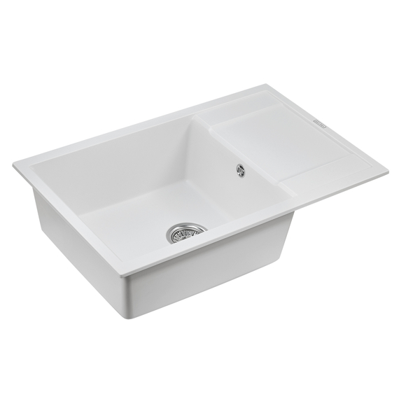 Мойка из камня Paulmark Flugen 60 PM317850-WH 78 х 50 см кварц белый, изображение 2