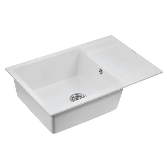 Мойка из камня Paulmark Flugen 60 PM317850-WH 78 х 50 см кварц белый, изображение 2