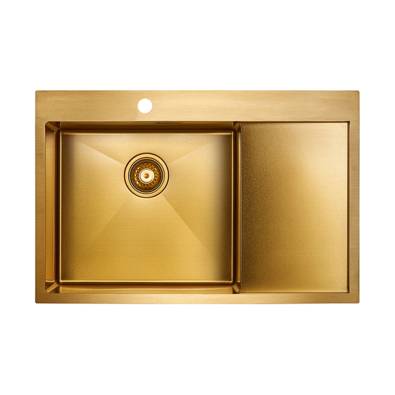 Мойка из нержавейки Paulmark Velten 78F PM807851-BGL 78 х 51 см брашированное золото чаша слева