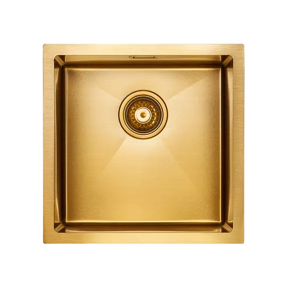 Мойка из нержавейки Paulmark Aller 44 Uni PM904444-BG 44 х 44 см брашированное золото