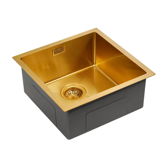 Мойка из нержавейки Paulmark Aller 44 Uni PM904444-BG 44 х 44 см брашированное золото, изображение 2