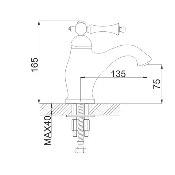Смеситель для раковины Rose R0101Q, изображение 3