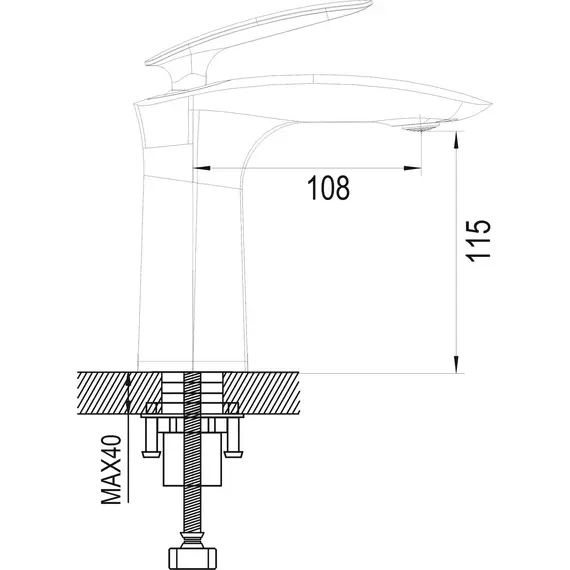 Смеситель для раковины Rose R1101H, изображение 3