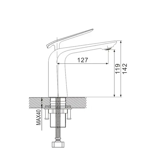 Смеситель для раковины Rose R1301H, изображение 3