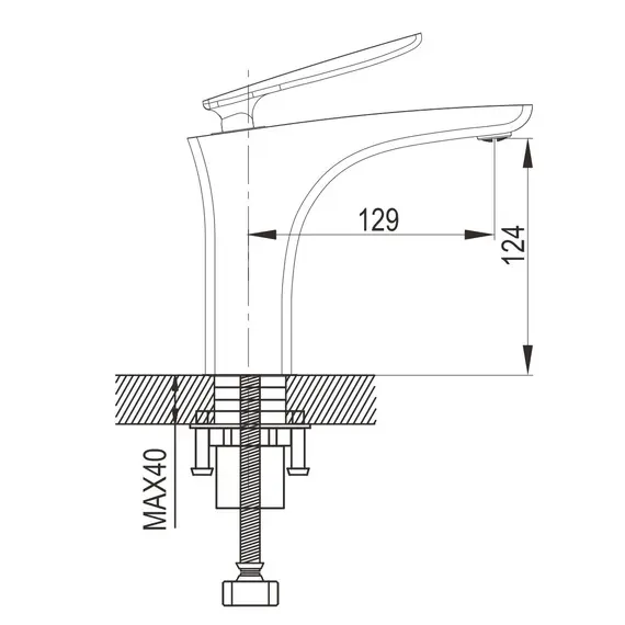Смеситель для раковины Rose R2701H черный, изображение 3