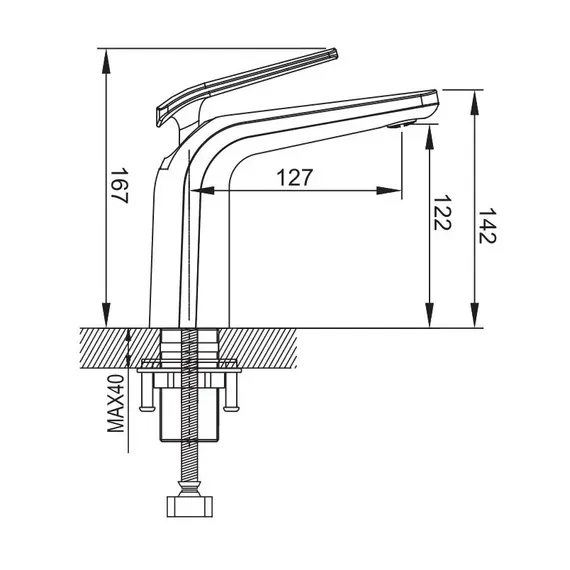 Смеситель для раковины Rose R3901H, изображение 2