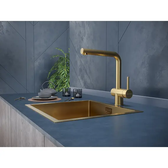 Смеситель для кухни Paulmark Dosse Do214418-BG брашированное золото, изображение 2