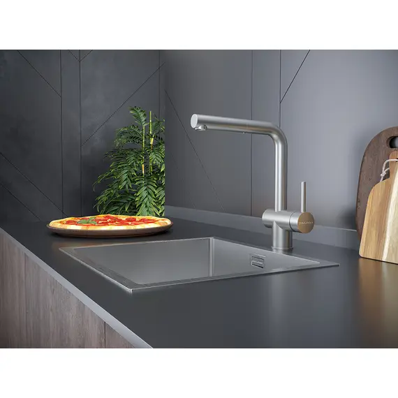 Смеситель для кухни Paulmark Dosse Do214418-SS нержавеющая сталь, изображение 2