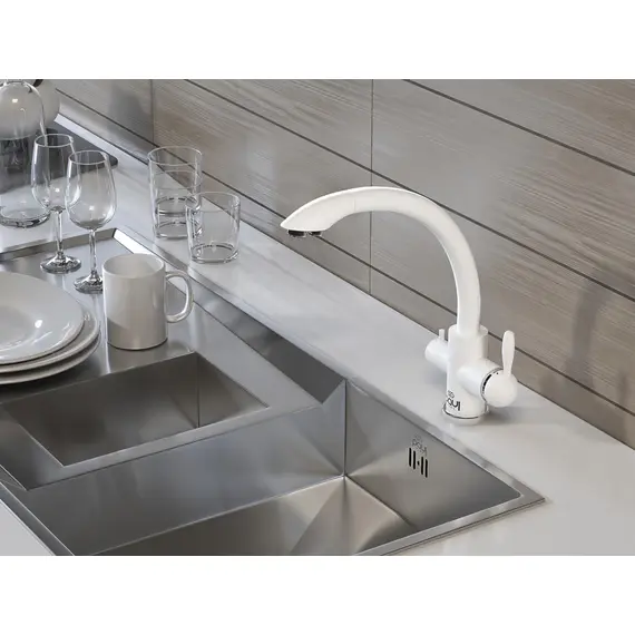 Смеситель для кухни Paulmark Essen Es213001-431 белый матовый, изображение 2